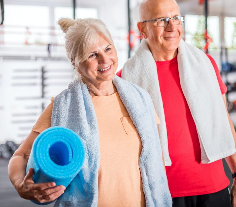 Senior couple at the gym Senior couple at the gym